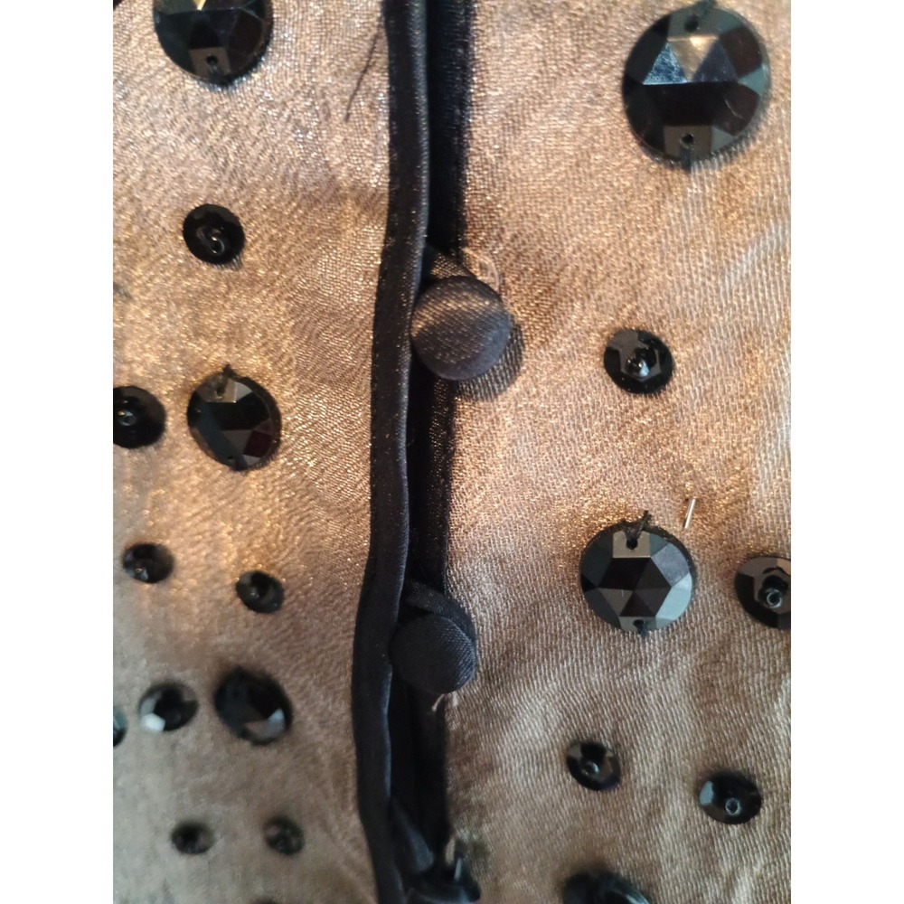 J.R. Nites By Carol Lin Size‎ 18W Metallic Gray Silver Embellished Beaded Dressy - Picture 5 of 7